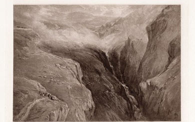 David Cox RHAIADR CWM, near FFESTINIOG 1885 engraving