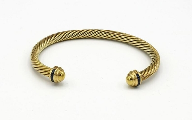 David Yurman 18K 5mm Sapphire Cable Bracelet