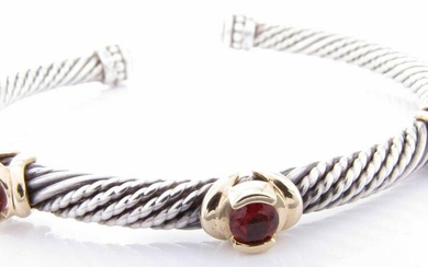 Alwand Vahan Garnet Cable Cuff Bracelet
