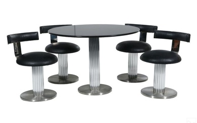 Designs For Leisure Marble & Steel Dining Room Set