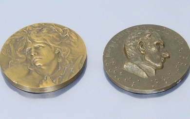 Deux médailles de table en bronze. - Louis... - Lot 52 - Rossini