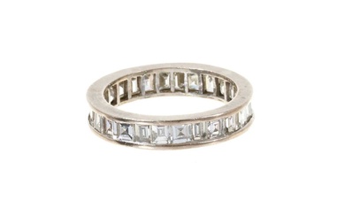 Diamond full band eternity ring with step cut diamonds