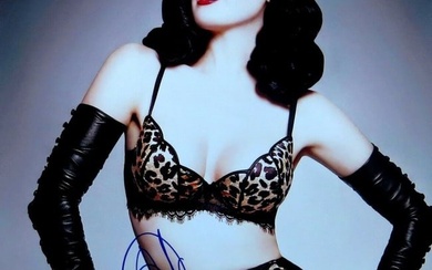 Dita Von Teese Signed Autographed 11X14 Photo Sexy Leopard Print JSA