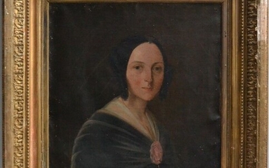 ECOLE FRANCAISE du XIXème Portrait de dame Huile sur toile 61 x 50 cm