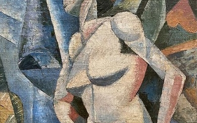 ECOLE MODERNE RUSSE Femme nue, mains sur les hanches