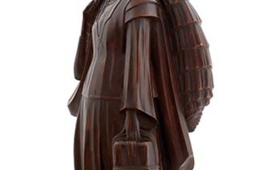 ERNEST WYNANTS Malines, 1878 - 1964 The Pedlar Wooden sculpture,...