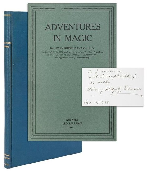 EVANS, Henry Ridgley. Adventures in Magic. New York