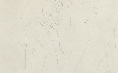 Edvard Frank (1909 Korschenbroich - 1972 Sarrelouis) Représentation de nus Représentation érotique de deux jeunes...
