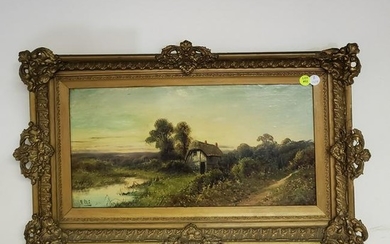 Edwin Cole O/C Landscape Painting B.1868