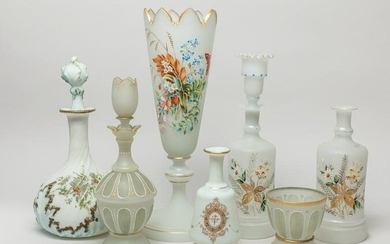 Enameled Moser Type Glass Pieces