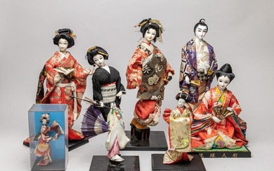 Estate Japanese Vintage Geisha Dolls