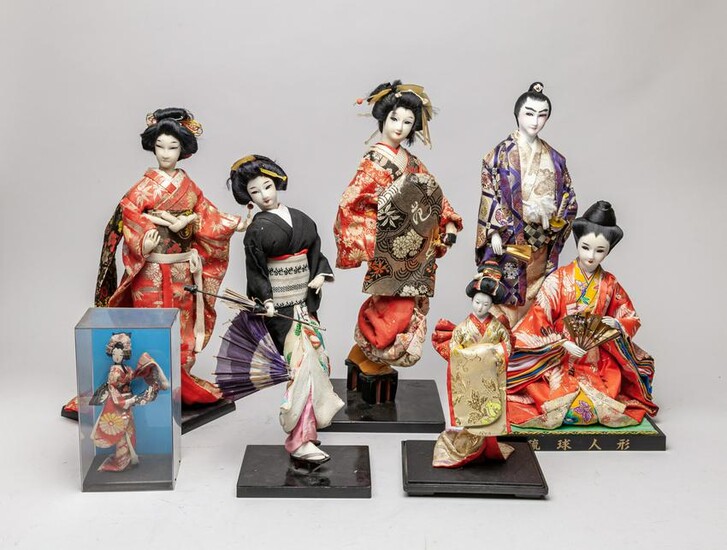 Estate Japanese Vintage Geisha Dolls