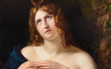 FRIEDRICH VON AMERLING (UMKREIS)(1803 Vienne 1887)Büssende Maria Magdalena.Huile sur toile. 90 × 73,5 cm. Provenance...