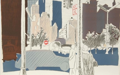 Fairfield Porter, untitled (New York City), Lithograph