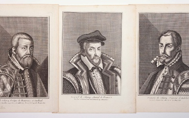 Famille de COLIGNY. 3 Portraits gravés XVIIe (25... - Lot 52 - Vermot et Associés