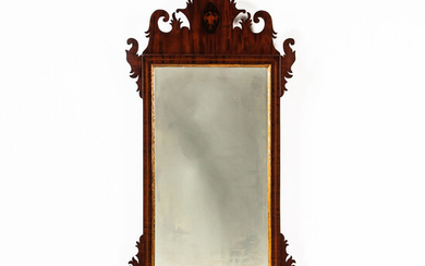 Federal Scroll-frame Eagle-inlaid Mirror