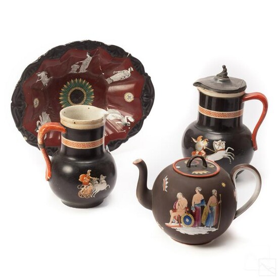 Flaxman's Athena Antique Jugs Teapot Platter LOT