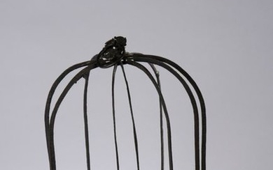 Folding military lantern, made of wrought iron, with...