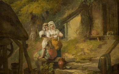 Francis Wheatley RA, British 1747-1801- Three Country Girls by a...