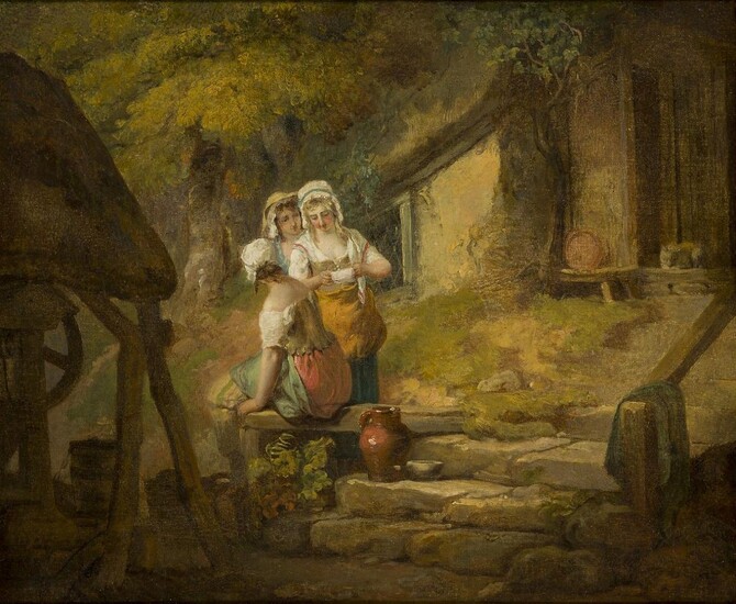 Francis Wheatley RA, British 1747-1801- Three Country Girls by a...