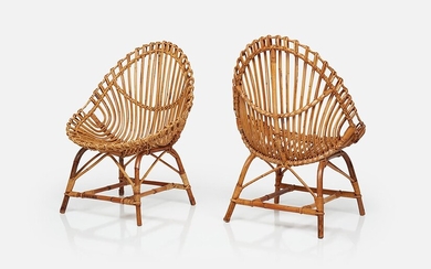 Franco Albini Style Pair of chairs, 1960s