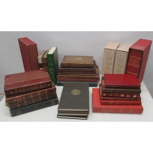 From the David Hall library - Collection of leather bound bo...