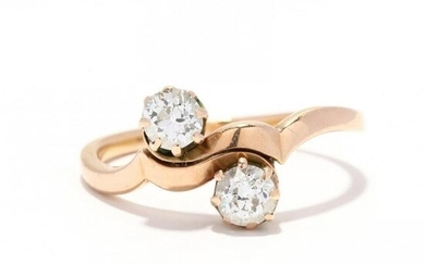 Gold and Two Stone Diamond Ring