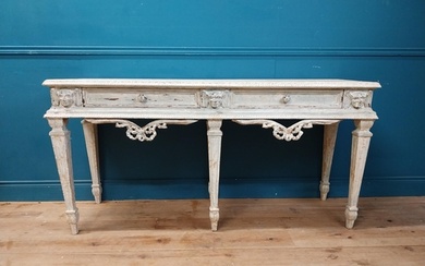Good quality French painted pine console table with two draw...