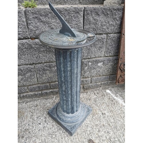Good quality sundial with cast alloy pedestal and bronze dia...