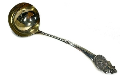 Gorham Sterling Silver Medallion Large Soup or Punch Ladle, Late 19th Century