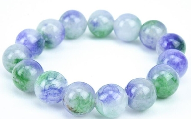 Green & Lavender Nephrite Jade Bracelet