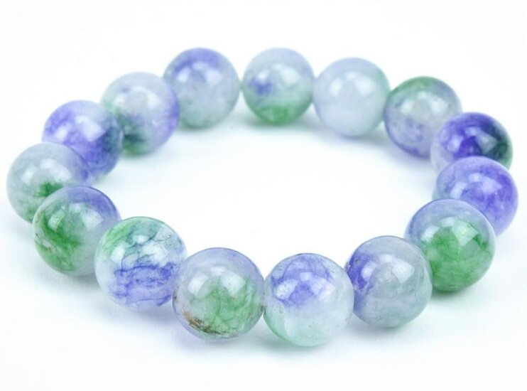 Green & Lavender Nephrite Jade Bracelet