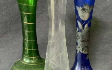 Group Lot 3 Glass Bud Vases