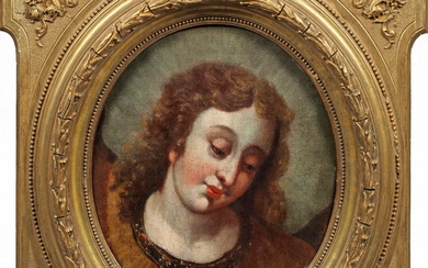 Guido Reni (1575 Bologne - 1642 ibidem) Successeur, actif vers 1700. Tête de l'archange Michel...