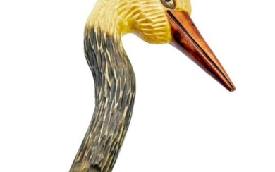 Handcarved Wooden Crane, Heron Walking Stick Cane