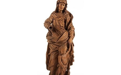 Holzskulptur Maria mit dem Johannesknaben