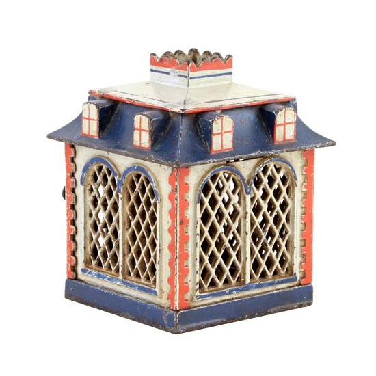 Home Bank Cast Iron Mechanical Bank with Dormers