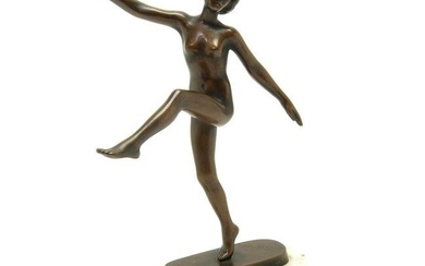 Hungarian Art Deco Bronze Figure of a Female Dancer.