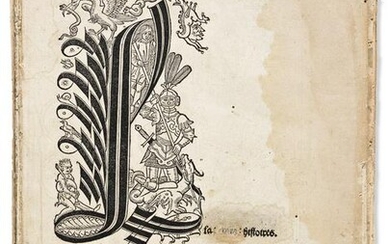 Illustrated Incunabula Fragment. Mer des Histoires.