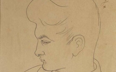 JEAN COCTEAU drawing. - Drawing Signed, portrait of a...