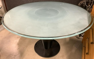JOE D’URSO BIEFFEPLAST Glass Top Pedestal Table