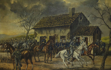 James Pelta - Cavalry, Oil on Canvas.