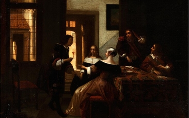 Jan Vermeer van Delft, 1632 – 1675, Umkreis, FRÖHLICHE GESELLSCHAFT