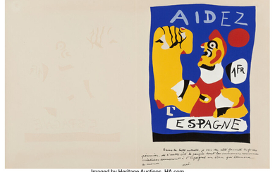 Joan Miro (1893-1983), Aidez L'Espagne (1937)