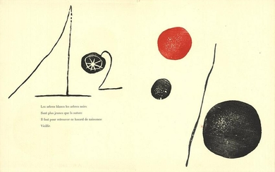 Joan Miro - Gravure sur Bois 2 - 1958 Woodblock 12.5" x