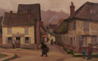 Jules ZINGG 1882-1942 LE VILLAGE Huile sur toile signée en bas à droite 38 x...