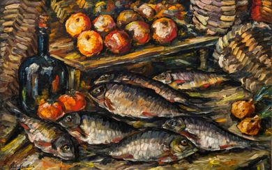 Konstantin Korovin (1861-1939), Still Life with Appels and Fish