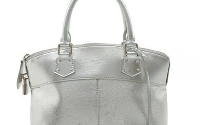 LOUIS VUITTON Suhari Lockit PM Handbag Tote Bag Metallic Leather Silver M95541