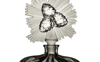 Lalique Art Deco Frosted Crystal 6" Perfume Bottle