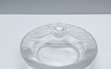 Lalique Crystal Ashtray, Tete De Lion